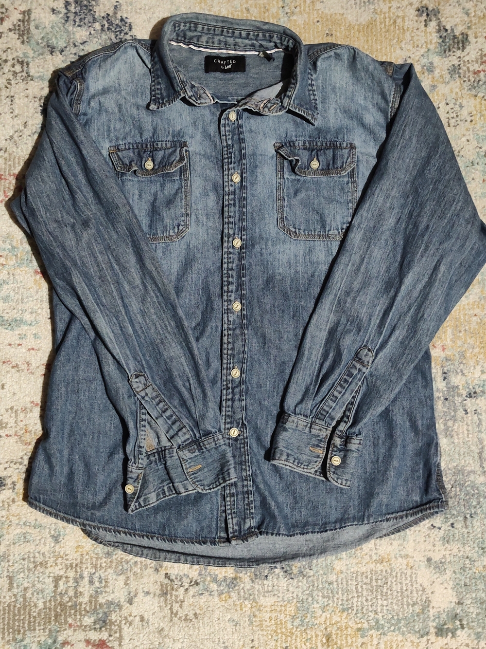 Crafted Lee Denim Button-Up Shirt - Blue